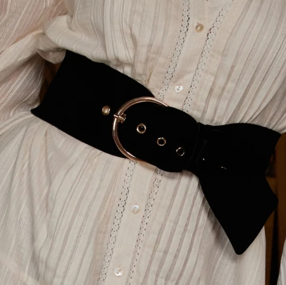 LOVESTRENGTH Austen Tan Suede Waist Belt In Genuine Leather. Size M/L - Picture 12 of 14